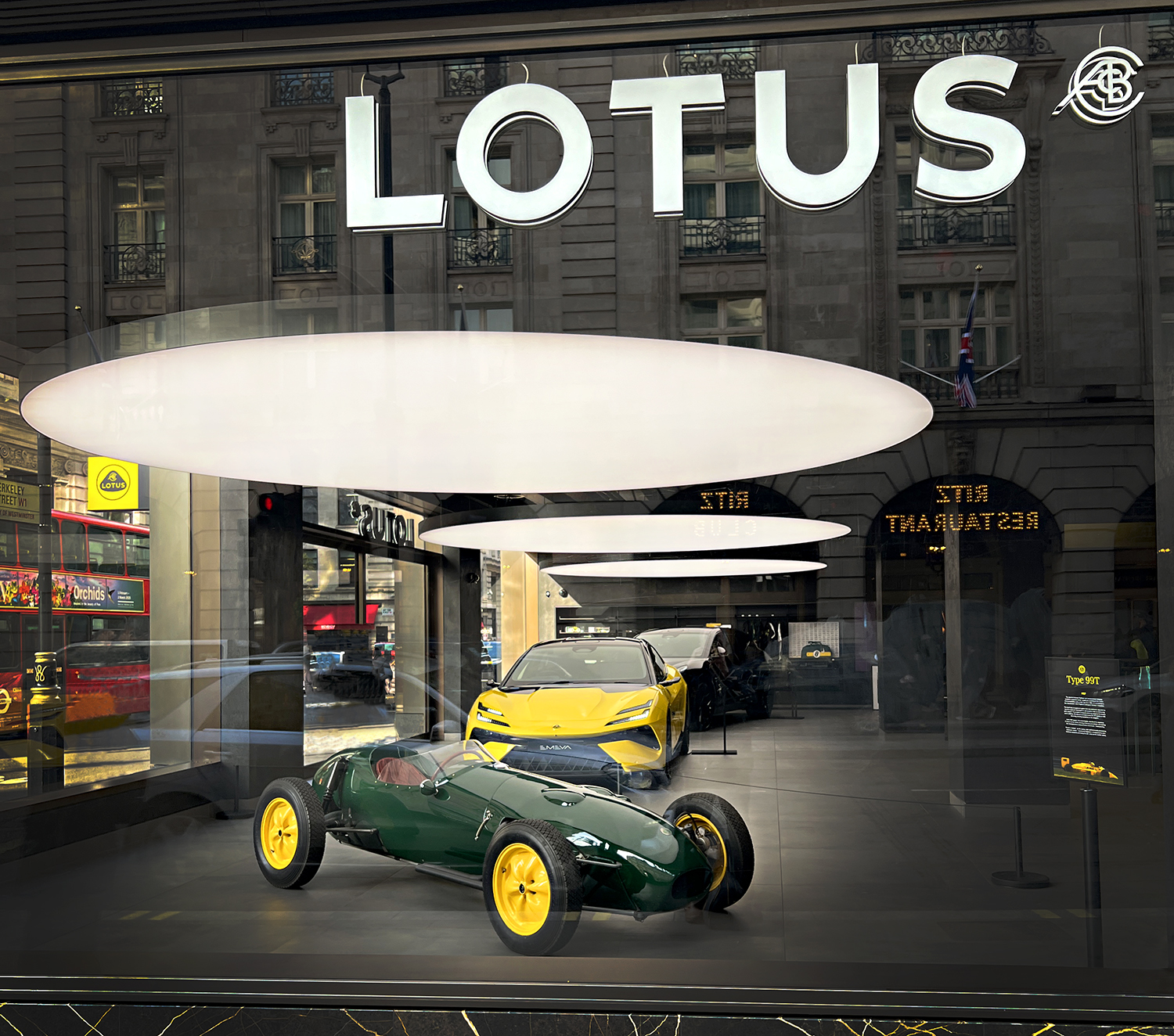 Team Lotus Type 12 on display at the Lotus Store in Mayfair